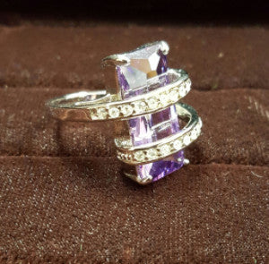 FG040 Amethyst 14kt White Gold Filled Ring - Trinkets & Things Handmade with Aloha