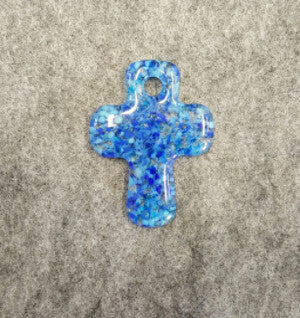 M025 Fused Glass Cross - Trinkets & Things Handmade with Aloha