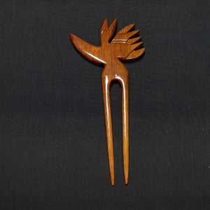 Koa Wood Hair Pick - Bird of Paradise - Trinkets & Things Handmade with Aloha
