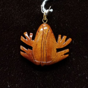 Koa Wood Pendant - Poloka (Frog) - Trinkets & Things Handmade with Aloha