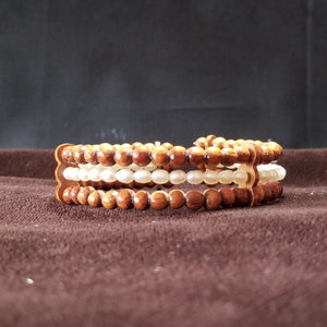 Koa Wood and Fresh Water Pearl Cuff Bracelet - Trinkets & Things Handmade with Aloha
