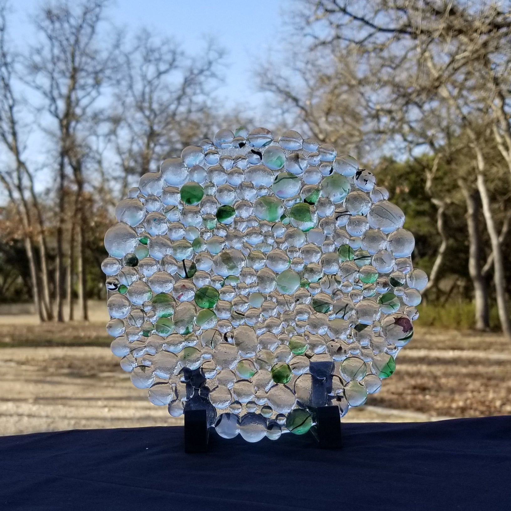 M127 Fused Glass Bubble Plate - Trinkets & Things Handmade with Aloha