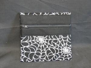 QT024 Quilted Coin Purse Spider Webs - Trinkets & Things Handmade with Aloha